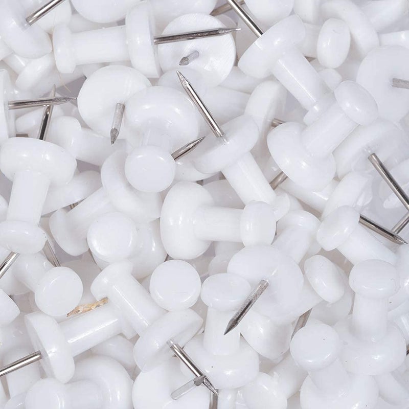 JAM PAPER Colorful Push Pins - White PushPins - 100/Pack - Image 5